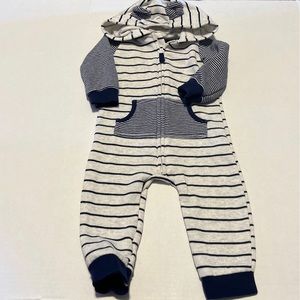 Carters 1 piece romper with hood 12 month